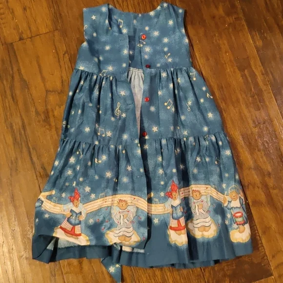 Daisy kingdom vintage teddy angel long sleeve dress
